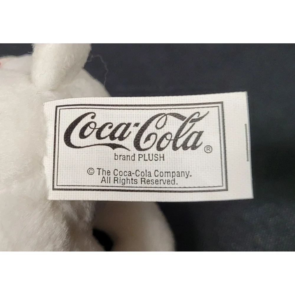 Coca Cola Polar Bear in Soda Fountain Outfit Plush Ornament Christmas Ornament